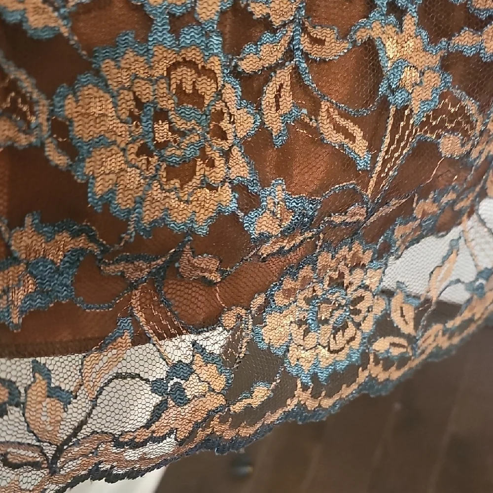 Anna Sui Brown and Blue Pleated Sundress - Picture 7 of 8